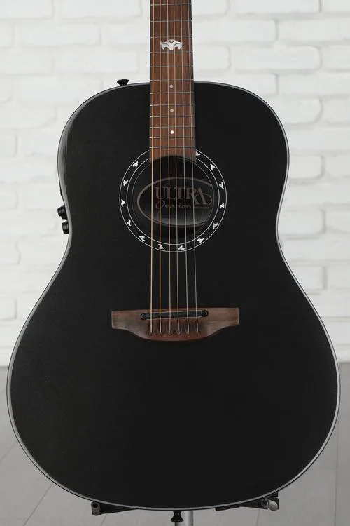  Ovation Ultra E 1516 Mid Depth Acoustic-electric Guitar - Pitch Black