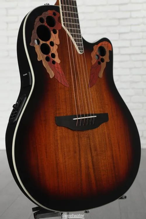 Ovation Celebrity Elite CE48P-KOAB Super Shallow Acoustic-electric Guitar - Koa Burst Demo