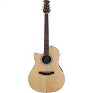 Ovation Celebrity Collection 6 String Acoustic-Electric Guitar, Left, Natural, Mid Depth Body (CS24L-4)