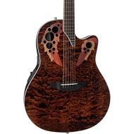 Ovation Celebrity Elite Plus Quilted Maple Top Acoustic-Electric Guitar, Tiger Eye