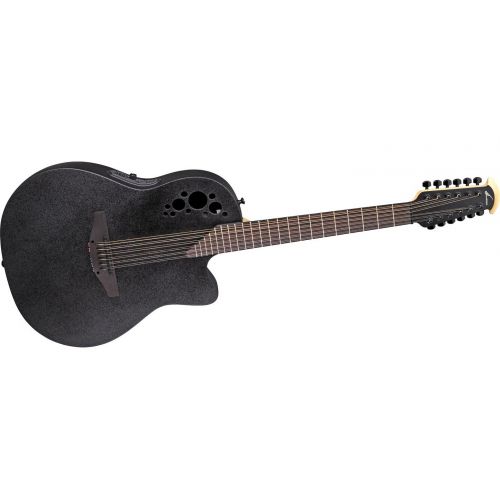  Ovation Elite T 2058TX 12-string Acoustic-electric Guitar, Black