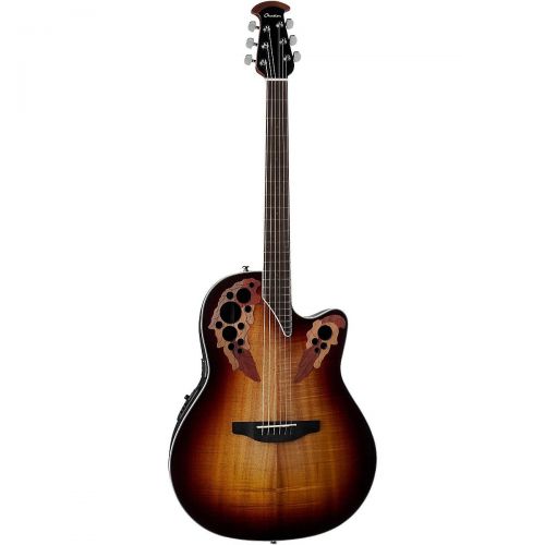  Ovation Celebrity Elite Plus Figured Koa Top Acoustic-Electric Guitar, Koa Burst