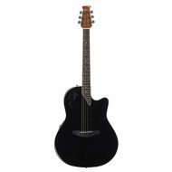 Ovation Applause 6 String Acoustic-Electric Guitar, Right, Black, Mid-Depth (AE44II-5)