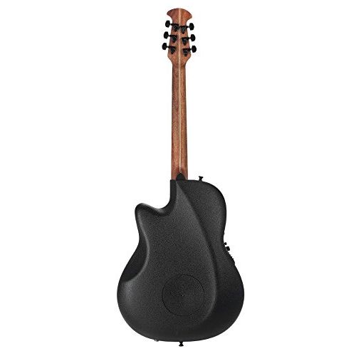  Ovation Kaki King Signature Elite AA Solid Spruce Top Acoustic-Electric Guitar with Hard Case, Satin Black