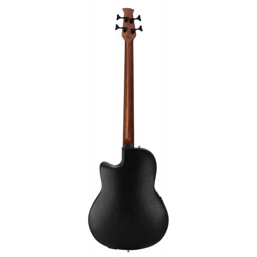  Ovation Applause 4 String Acoustic-Electric Bass Guitar, Right, Transparent Black Flame Maple (AEB4IIP-TBKF)