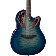 Ovation Celebrity Collection 6 String Acoustic-Electric Guitar Right, Regal to Natural Quilted Super Shallow Body CE48P-RG