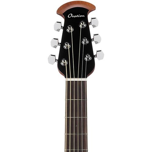  Ovation Celebrity Collection 6 String Acoustic-Electric Guitar, Right, Ruby Red, Super Shallow Body (CE48-RR)