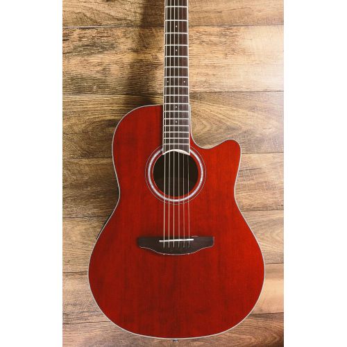  Ovation 6 String Acoustic-Electric Guitar, Right Handed, Ruby Red (CS24-RR)