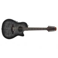 Ovation ExoticWoods Collection 12 String Acoustic-Electric Guitar Right, Black Satin Quilted C2059AXP-5S
