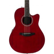 Ovation Applause 6 String Acoustic-Electric Guitar Right, Ruby Red Mid Depth AB24II-RR