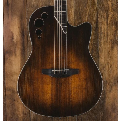  Ovation Applause 6 String Acoustic-Electric Guitar Right, Vintage Varnish Mid-Depth AE44II-VV