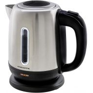 Ovente Stainless Steel Electric Tea Kettle Cordless with Concealed Heating Element, Auto Shut Off and Boil-Dry Protection, Small 1.2 Liter, Brushed (KS22S)