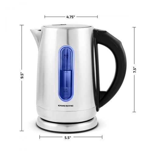  NEW Ovente Stainless Steel Electric Kettle with Touch Screen Control Panel, 5 Variable Temperature Control and Keep Warm on EACH TEMPERATURE, 1.7 Liter (KS58S)