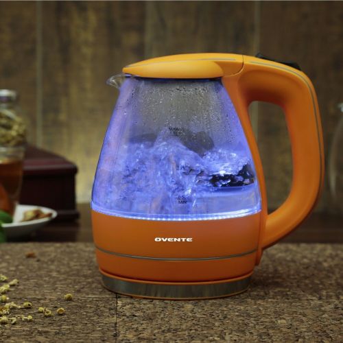  Ovente KG83O Orange 1.5-liter Glass Electric Kettle by Ovente