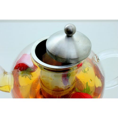  Ovente FGD51T Glass Teapot, 51 oz, Clear