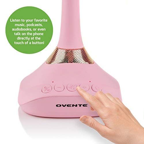  Ovente Tabletop Vanity Mirror with Speaker, 6 Inches, 1× & 5× Magnification, Bluetooth/MP3 Flash Drive...