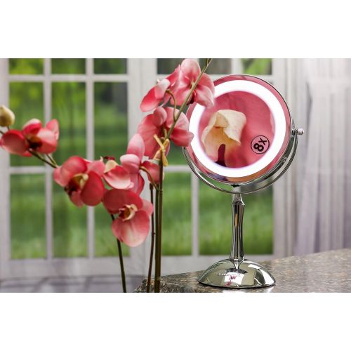  Ovente LED 1x/8x Magnifying Makeup Mirror - 7.0 Lighted Table Vanity Mirror - Cordless, Battery...