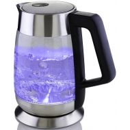 Ovente Glass Electric Kettle 1.8L, Fast Boiling with Temperature Control, BPA-Free and Auto Shut-Off (KG660S), 1.8Liter Stainless Steel