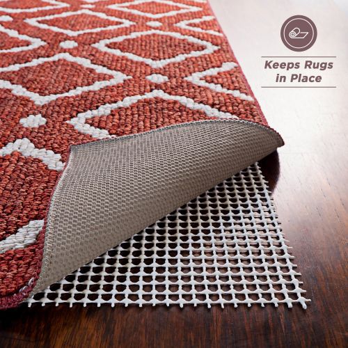  Over the Floor Non-Slip Rug Pad for Hard Floors, Extra-Strong-Grip Thick Padding (3x5-Feet)