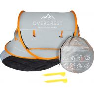 Overcrest Portable Pop Up Baby Beach Tent with UPF 50+ Sun Shade - Protection for Babies from Sunburn and Mosquitos - Lightweight, Compact and Easy Assembly - Includes Sleeping Pad
