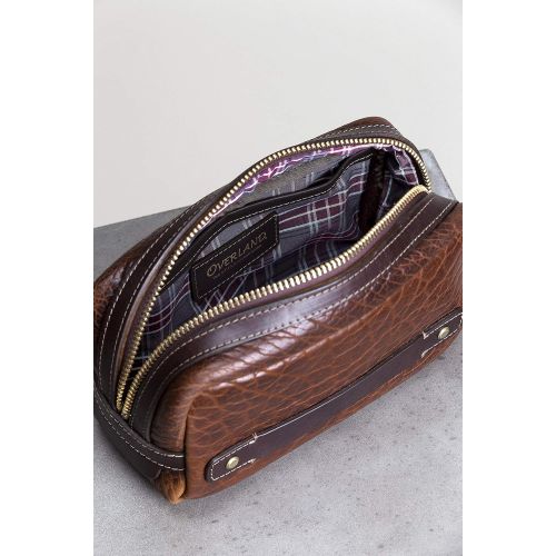  Overland+Sheepskin+Co Legacy American Bison Leather Travel Kit