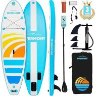 Overmont Inflatable Stand Up Paddle Board with Premium SUP Accessories, 10’6’’ Wide Durable Design, Non-Slip Stable Deck for Youth & Adults of All Skill Levels, Leash Paddle & Pump Included