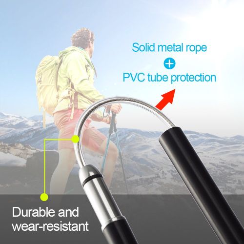  Overmont 2Packs of Aluminum Telescopic Trekking Hiking Trail Poles Camping Gear Walking Sticks for Camping Mountaineering Travel Outdoor Sports