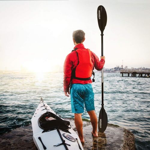  [아마존베스트]Overmont Kayak Paddle 87” 2-Piece Heavy Duty Aluminum Alloy Lightweight Oar for Inflatable Kayaks with Leash