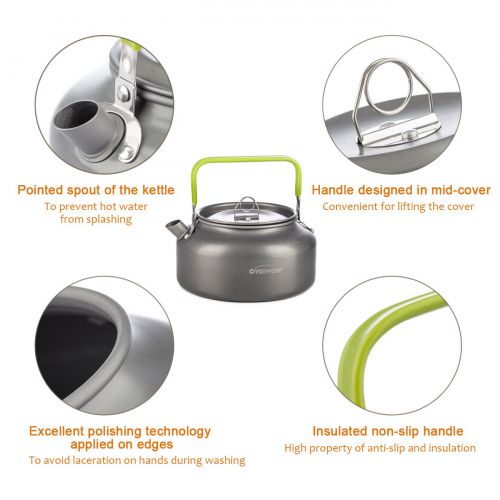  [아마존 핫딜]  [아마존핫딜]Overmont Camping Wasserkocher Kessel Teekanne Kaffeekanne Tragbar Aluminium FDA genehmigt fuer Outdoor Picknick Wandern 1,2I