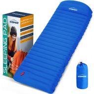 Overmont Large Sleeping Pad (74.8x27.5in) with Pillow 4.7in Extra Thickness Mat Ultralight Inflatable Camping Air Mattress for Backpacking Hiking Car Travel Waterproof with Carryin