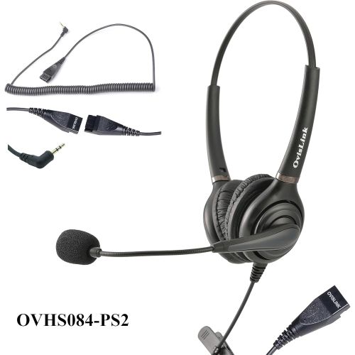  Ovislink OvisLink Dual Ear Call Center Headset for Polycom SoundPoint IP Phones with 2.5mm Headset Jack