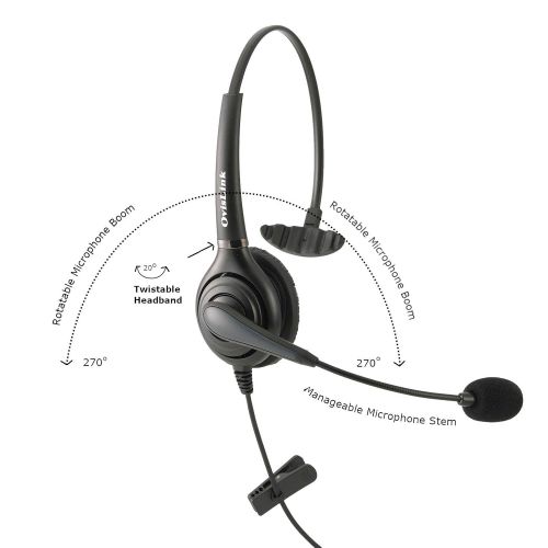  Ovislink RJ9 (RJ22) Call center headset for Avaya (96xx series only), Grandstream, Snom, Zultys Phones