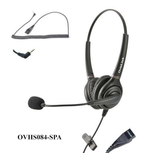  Ovislink OvisLink Dual Ear Call Center Headset Compatible with Cisco SPA Series IP Phones