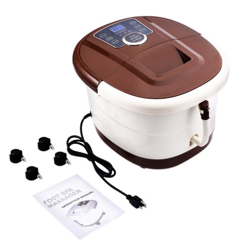  Ovitus Foot Spa Bath Massager with Heat,16 Pedicure Spa Motorized Shiatsu Roller Massaging Acupuncture Point, Frequency Conversion, O2 Bubbles, Adjustable Time & Temperature, LED Display