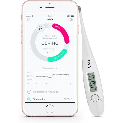  Basalthermometer zur Zykluskontrolle mit gratis App (iOS & Android) von Ovy | Kinderwunsch, Baby Fieberthermometer oder hormonfreies Leben