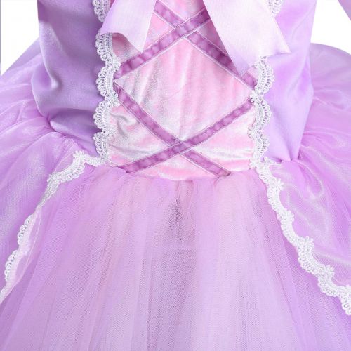  OwlFay Girls’ Princess Rapunzel Aurora Dresses Costume Halloween Party Fancy Dress up Sofia The First Sleeping Beauty Cosplay