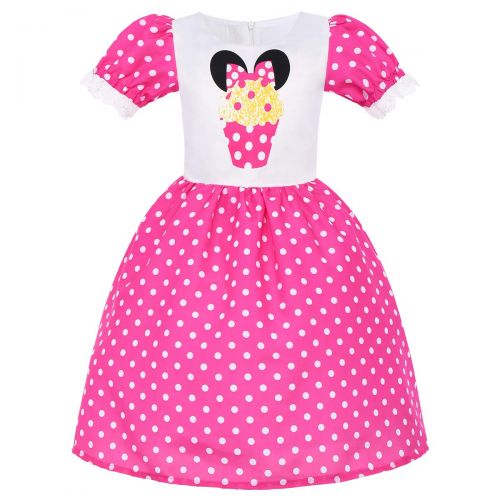  OwlFay Minnie Costume Kids Baby Girls Polka Dot Tutu Dress Ear Headband Birthday Outfit Set Halloween Christmas Photo Cosplay