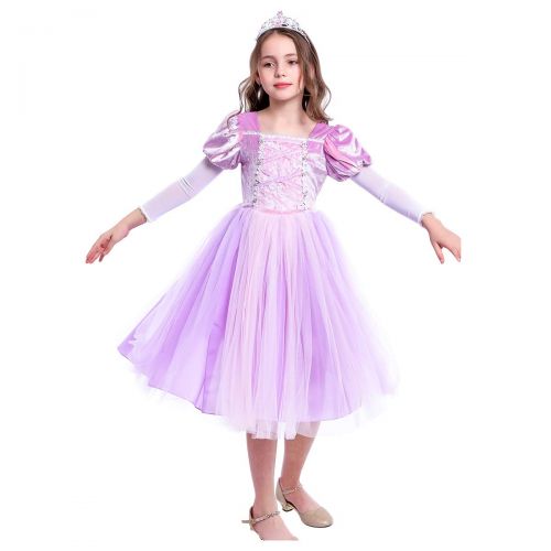  OwlFay Girls Princess Sofia The First Dress up Costume Rapunzel Cosplay Halloween Fancy Party Dress Pageant Long Gown for Kids