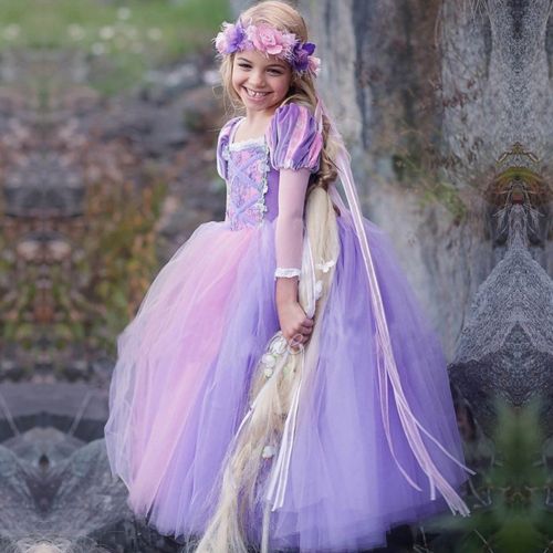  OwlFay Girls Princess Sofia The First Dress up Costume Rapunzel Cosplay Halloween Fancy Party Dress Pageant Long Gown for Kids