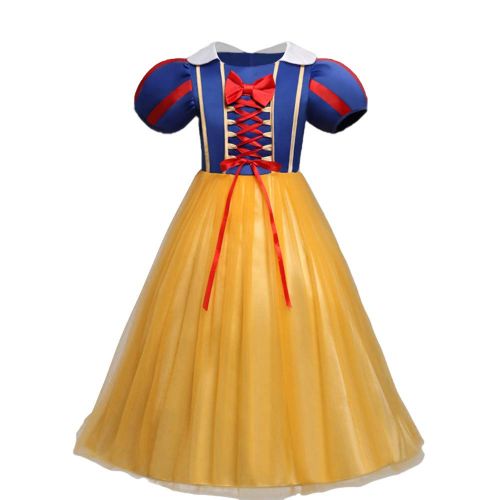  OwlFay Girls Princess Snow White Costume Halloween Christmas Party Fancy Dress up Cosplay Birthday Pageant Long Gown for Kids