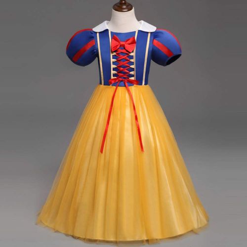  OwlFay Girls Princess Snow White Costume Halloween Christmas Party Fancy Dress up Cosplay Birthday Pageant Long Gown for Kids
