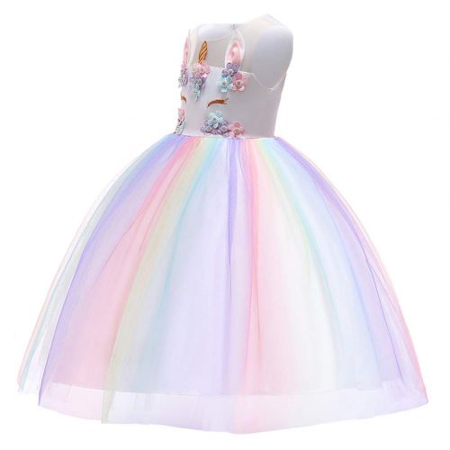  OwlFay Little Girls Unicorn Dress up Costume Princess Tutu Pageant Birthday Party Dresses Dance Gown for Kids Photo Cosplay