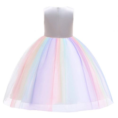  OwlFay Little Girls Unicorn Dress up Costume Princess Tutu Pageant Birthday Party Dresses Dance Gown for Kids Photo Cosplay