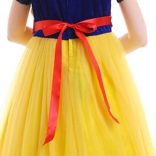  OwlFay Girls Princess Snow White Costume Birthday Halloween Party Dresses Fancy Dress up Cosplay Pageant Long Gown for Kids