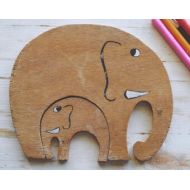 OwlWentShopping Mid century toys-wooden toys-kids room-toy elephant-wooden elephant puzzle-vintage elephant-retro kids-retro toys-retro home-vintage toys