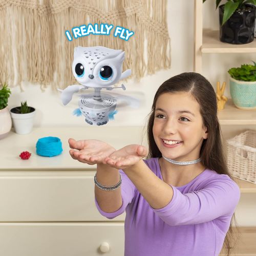  [아마존베스트]Owleez, Flying Baby Owl Interactive Toy with Lights and Sounds (White), for Kids Aged 6 and Up