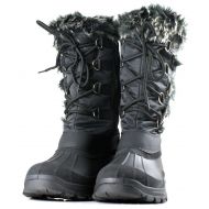 OwnShoe Womens Lace Up Faux Fur Rubber Duck Snow Boots