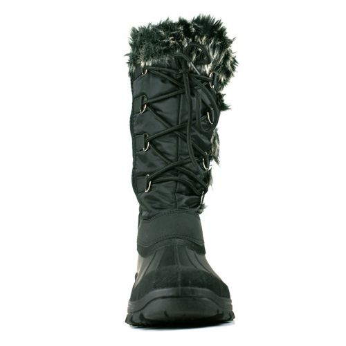  OwnShoe Womens Lace Up Faux Fur Rubber Duck Snow Boots