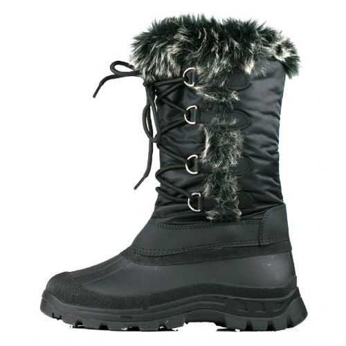  OwnShoe Womens Lace Up Faux Fur Rubber Duck Snow Boots