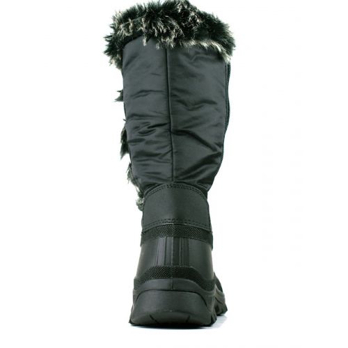  OwnShoe Womens Lace Up Faux Fur Rubber Duck Snow Boots